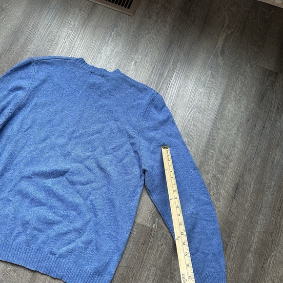 Eddie Bauer Mens Blue Sweater L Crewneck Lambswool Mix  Pullover Warm Soft - Picture 6 of 7